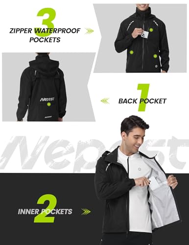 Men’s Waterproof Packable Cycling Rain Jacket