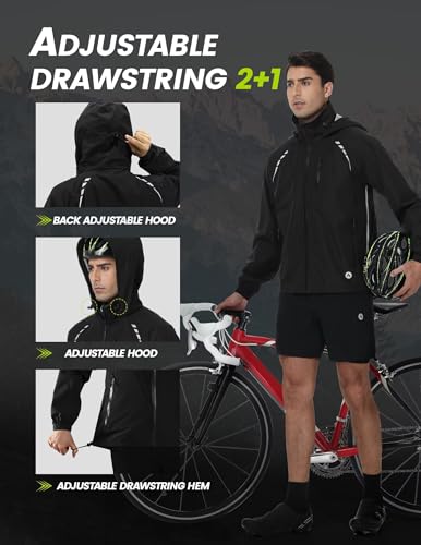 Men’s Waterproof Packable Cycling Rain Jacket