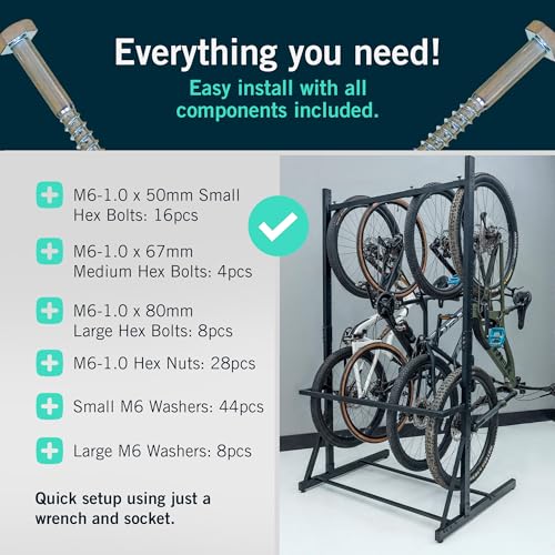 Freestanding 5-Bike Storage Rack For Garage Use
