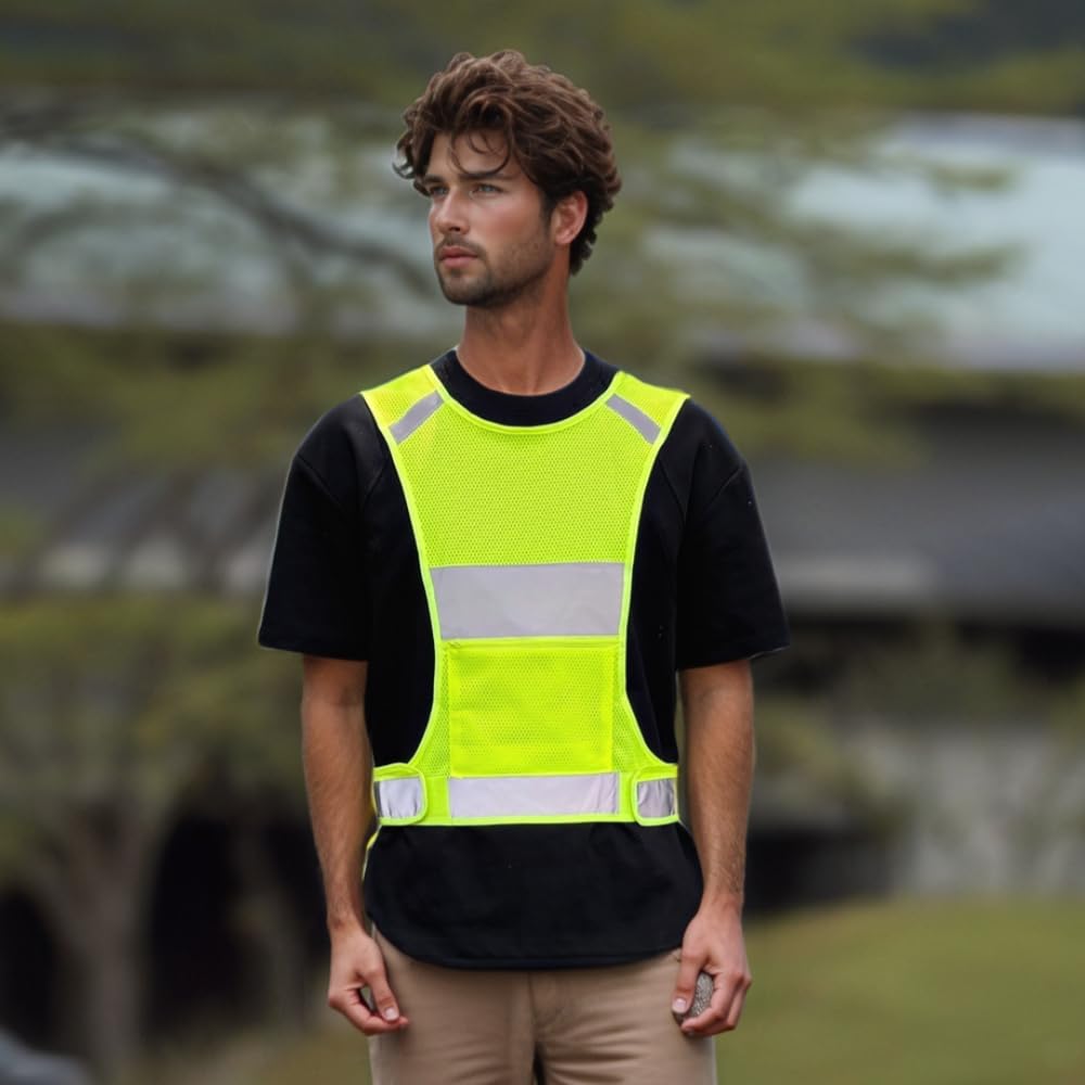 Reflective Safety Running Vest With Storage Pocket