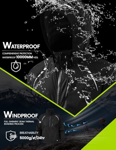 Men’s Waterproof Packable Cycling Rain Jacket
