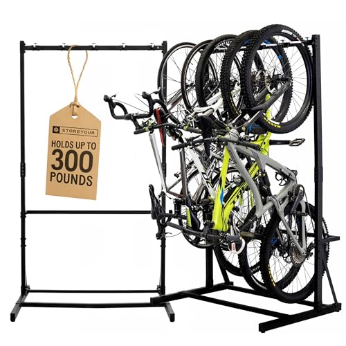 Freestanding 5-Bike Storage Rack For Garage Use