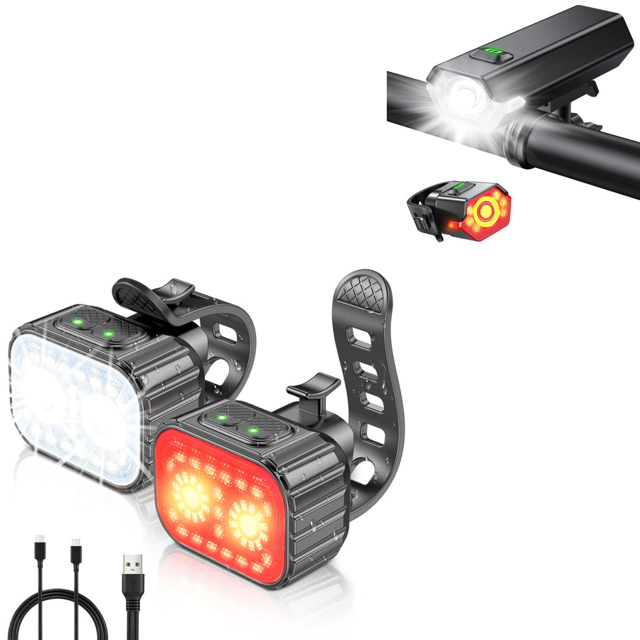 Super Bright Rechargeable Bike Light Set