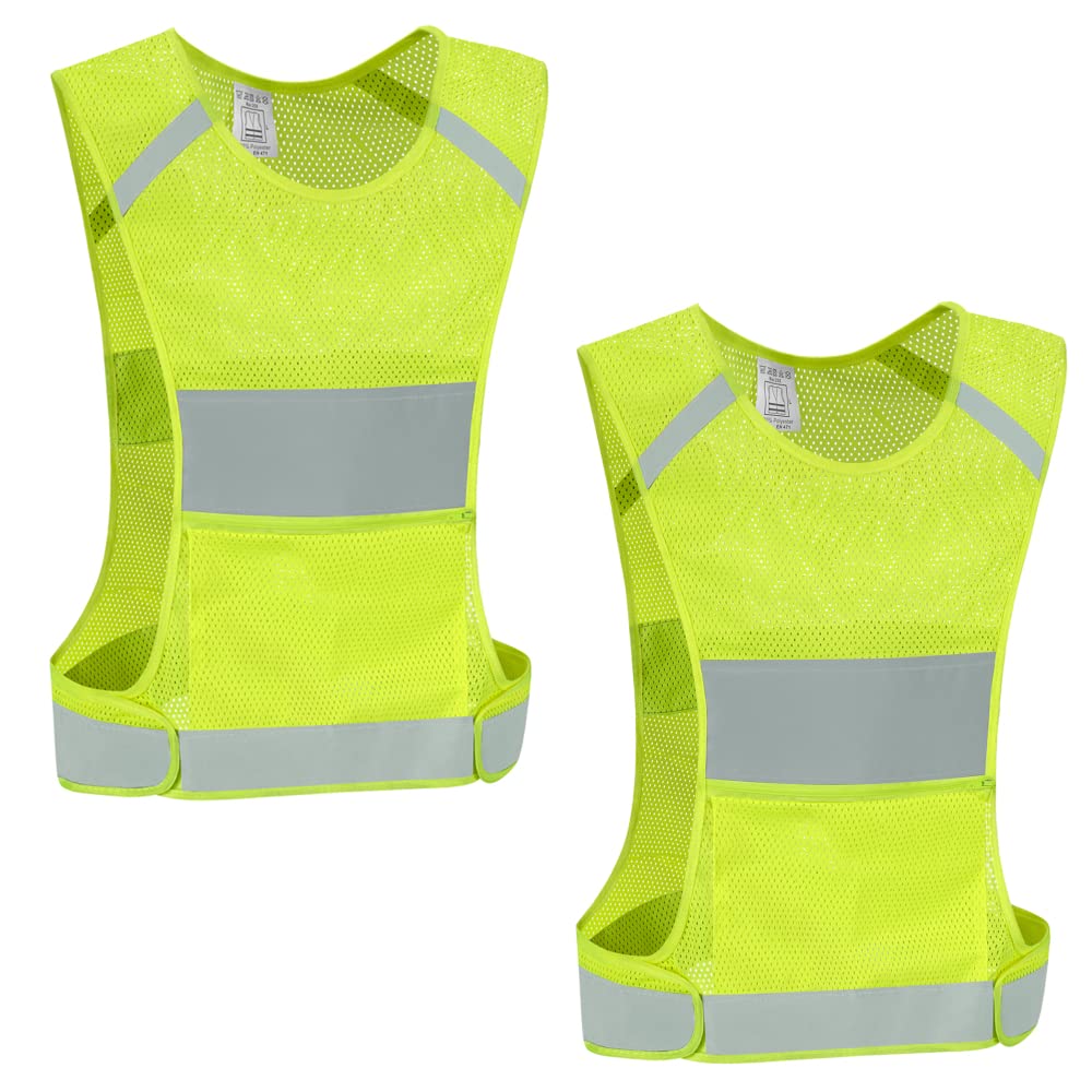 Reflective Safety Running Vest With Storage Pocket