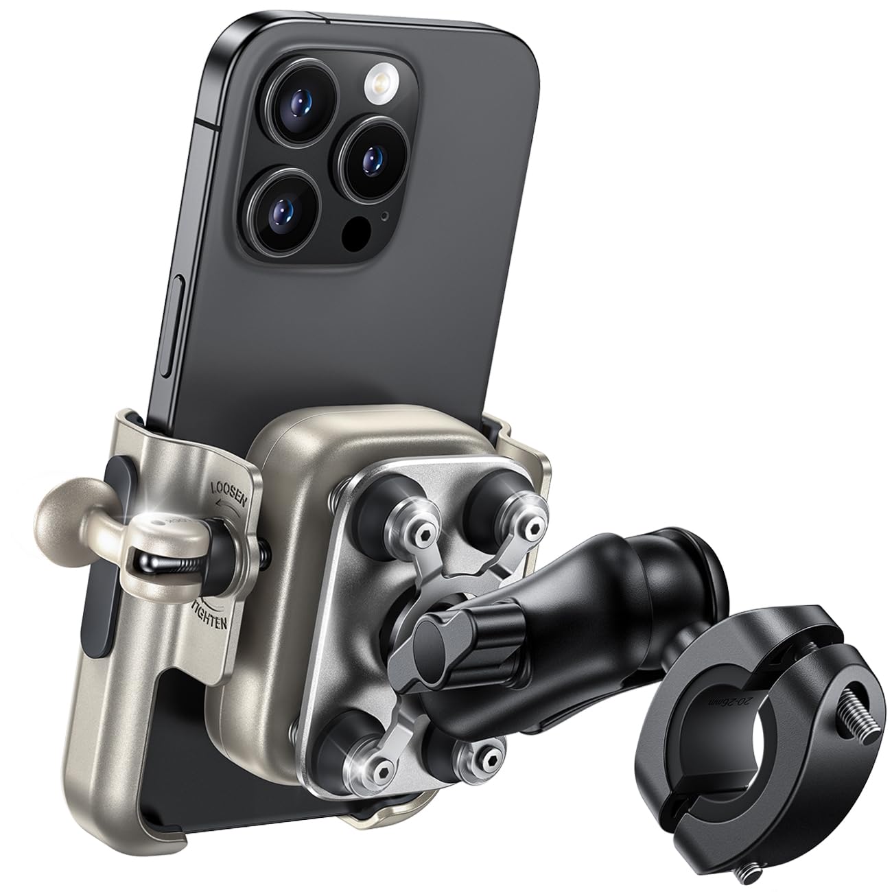 All-Metal Anti-Shake Motorcycle Phone Mount