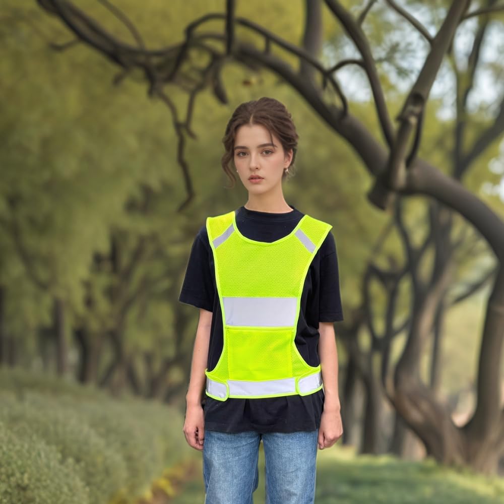 Reflective Safety Running Vest With Storage Pocket