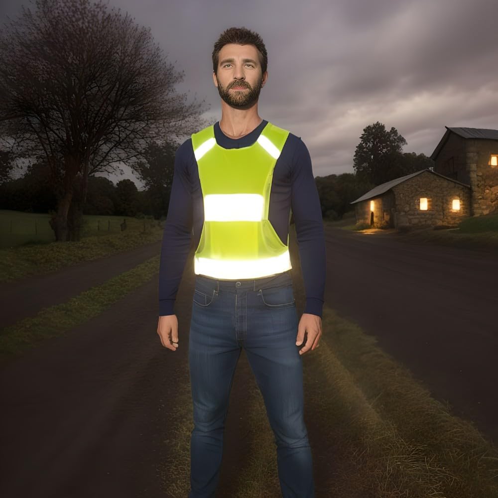 Reflective Safety Running Vest With Storage Pocket