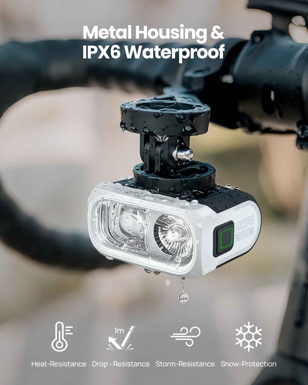 1300-Lumen USB Rechargeable Bike Headlight