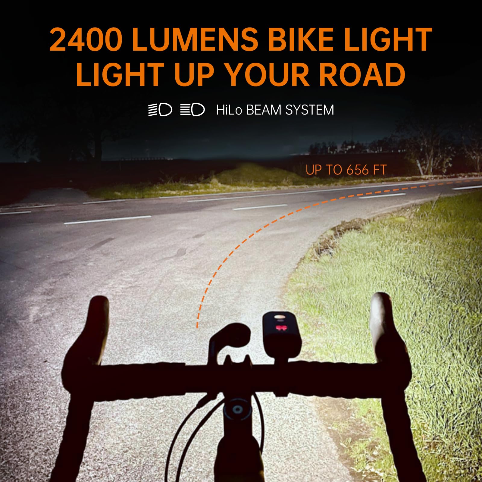 2400-Lumen Bike Headlight With OLED Display