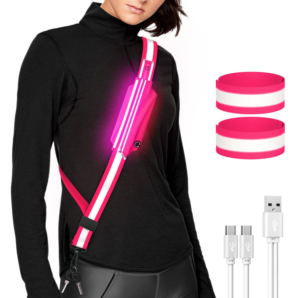 LED Reflective Running Safety Belt With Phone Pouch