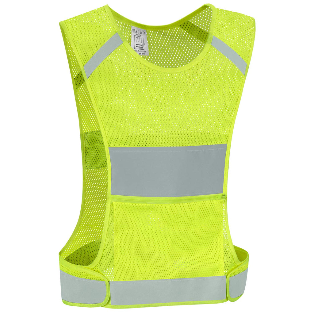 Reflective Safety Running Vest With Storage Pocket