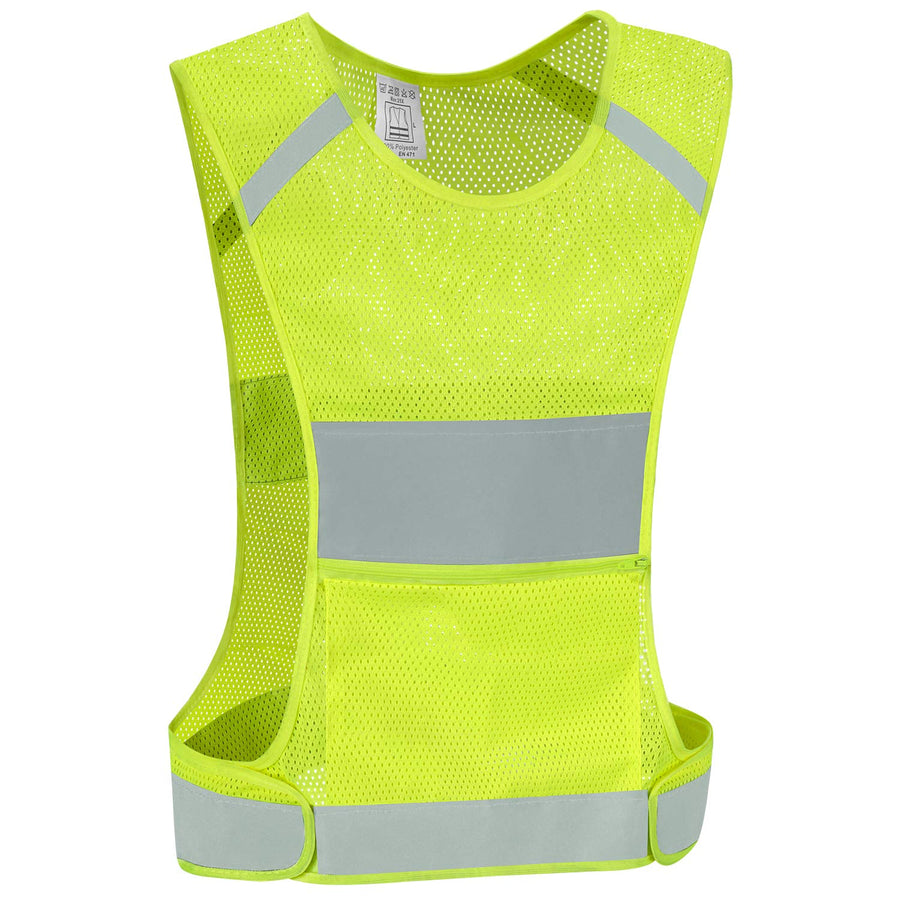Reflective Safety Running Vest With Storage Pocket