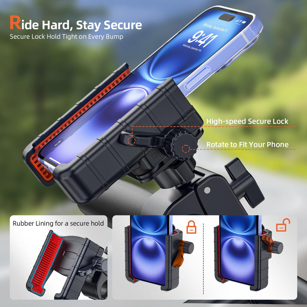 Shockproof Bike Phone Mount With Secure Lock