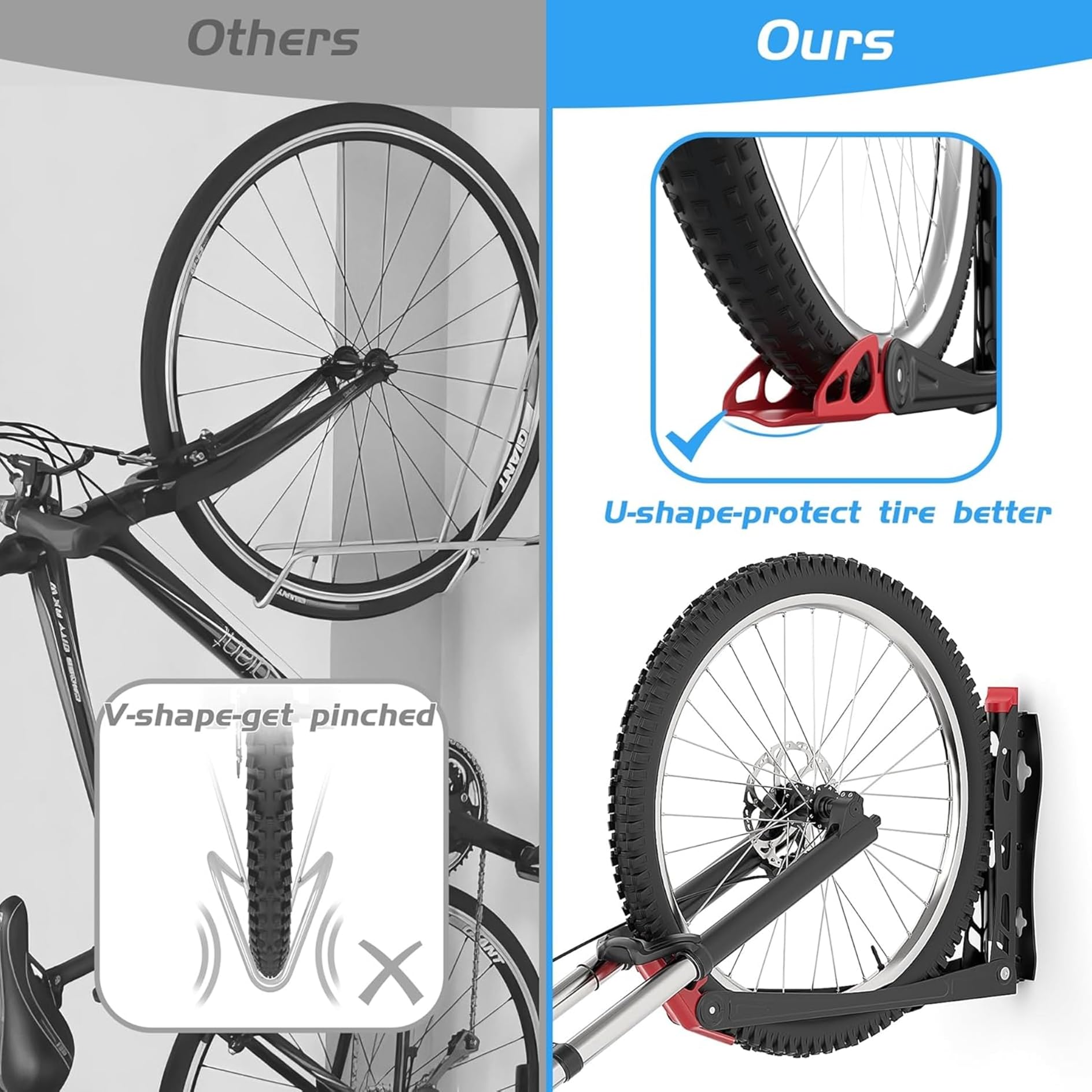 Swivel Wall-Mounted Vertical Bike Storage Rack