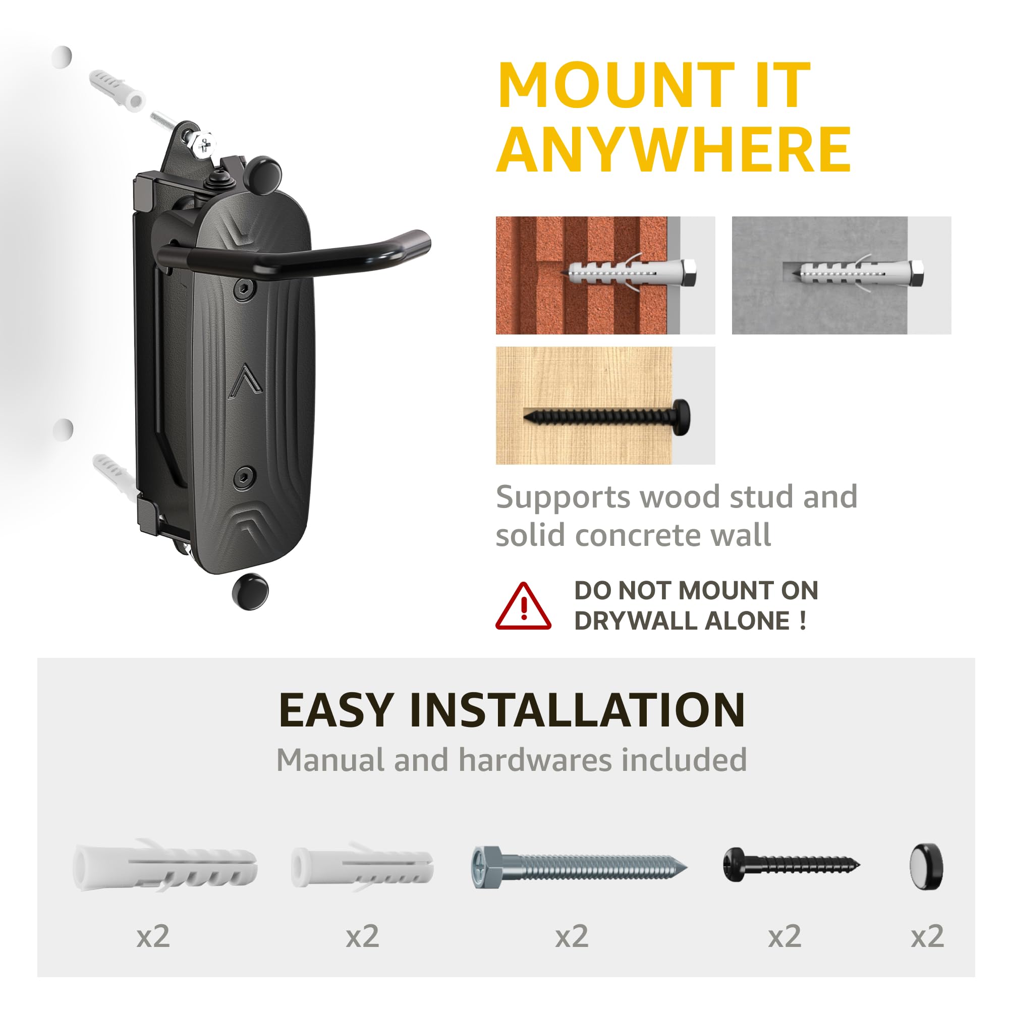 Swivel Wall-Mounted Bike Hanger Storage Rack