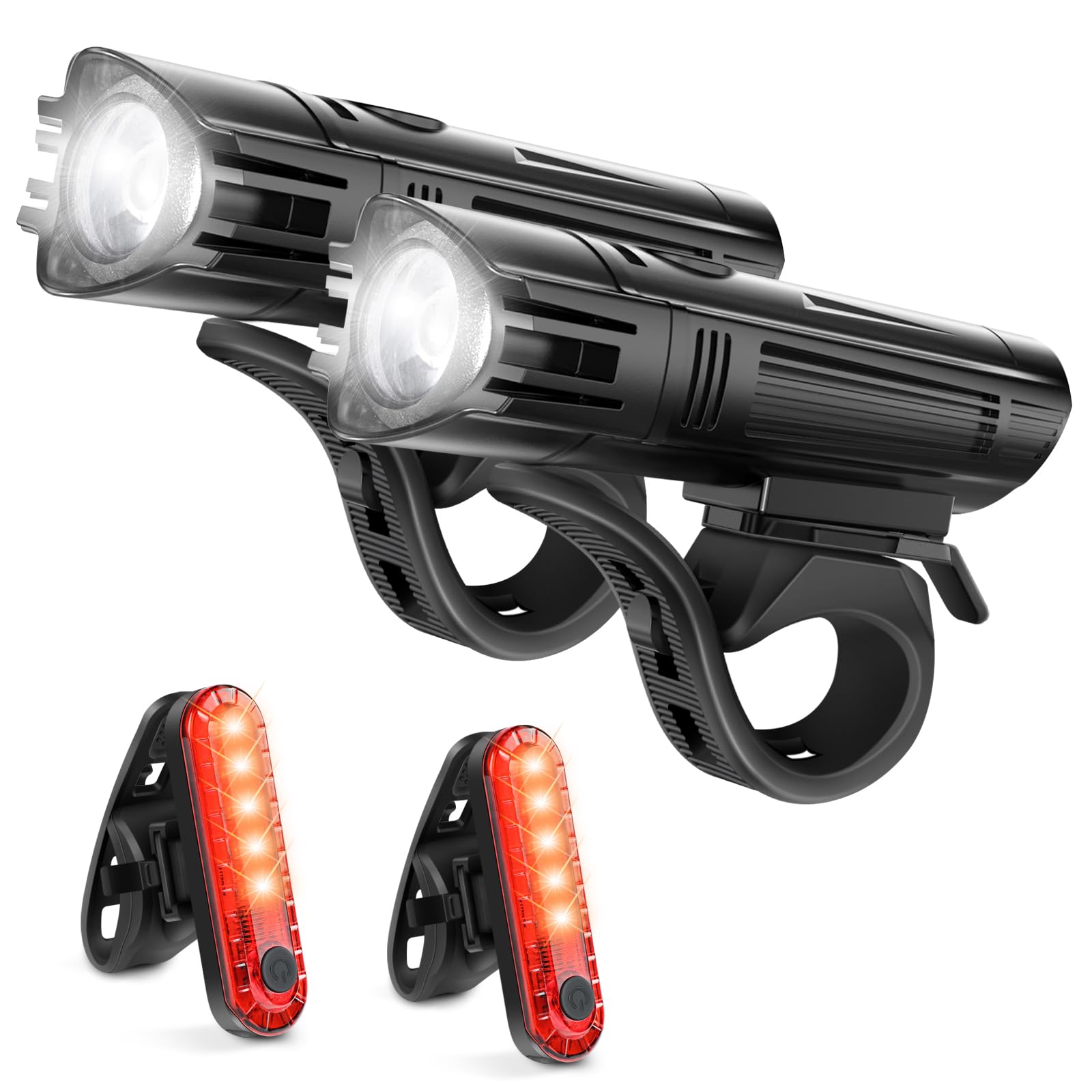 USB Rechargeable Front & Rear Bike Light Set