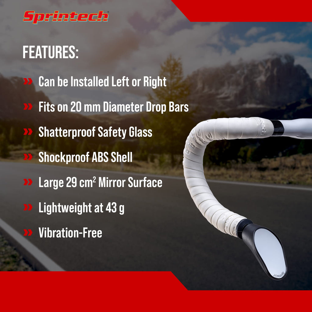 Adjustable Convex Bike Mirror For Drop Bars