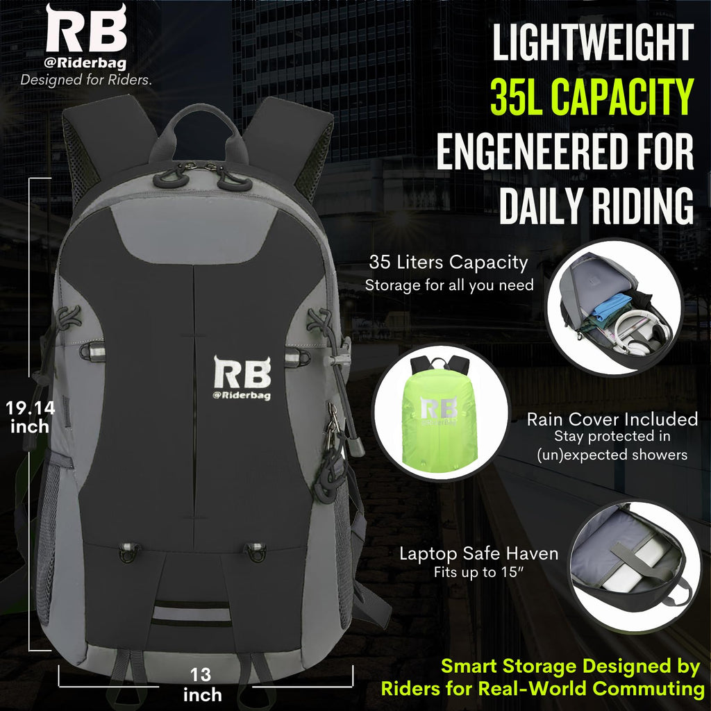 High-Visibility Reflective Rider Travel Backpack