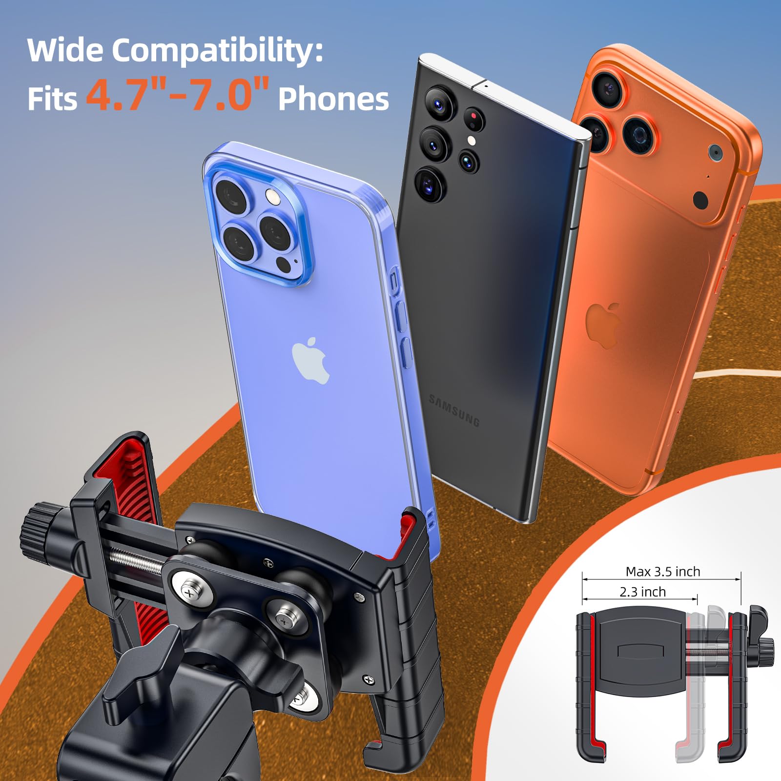 Shockproof Bike Phone Mount With Secure Lock