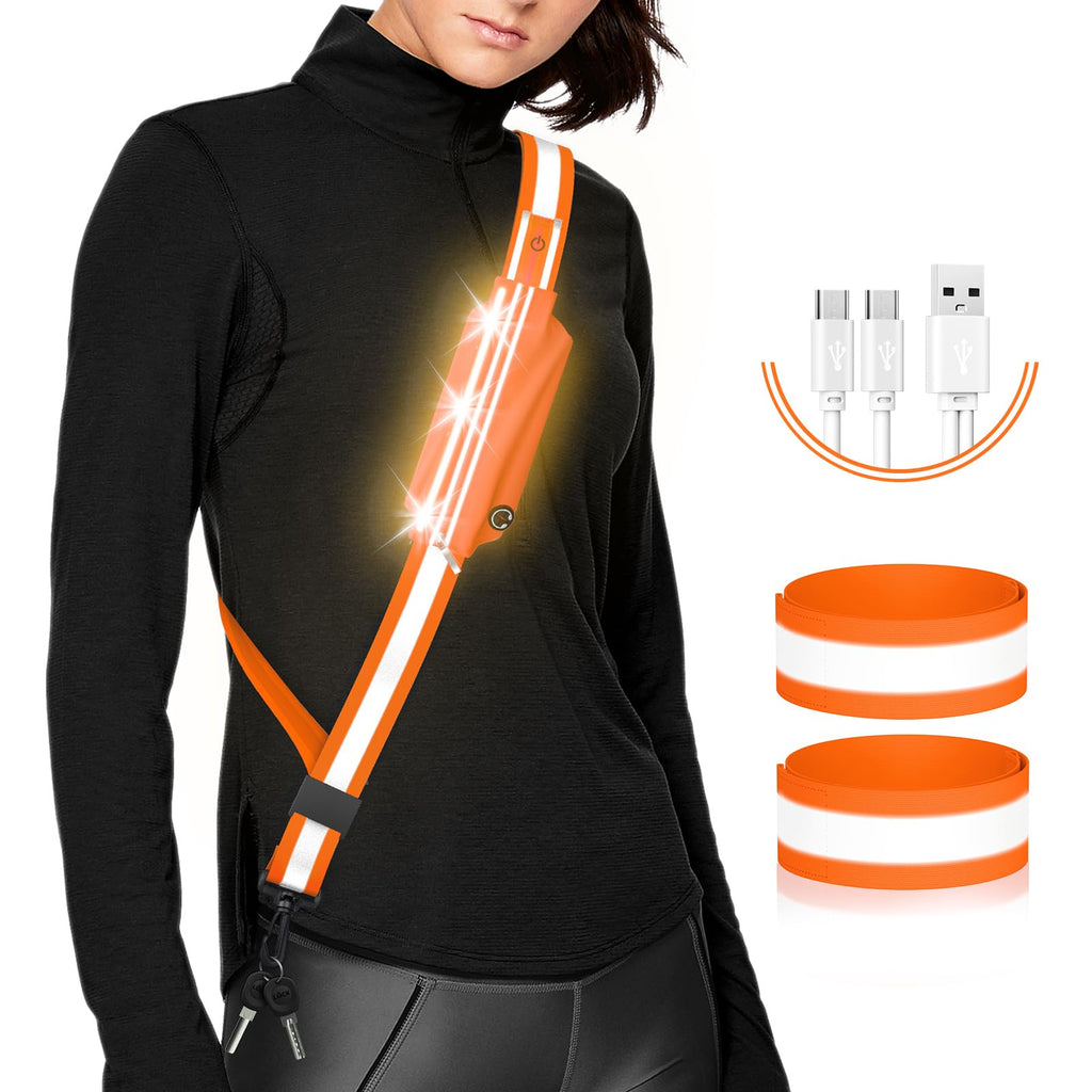 LED Reflective Running Safety Belt With Phone Pouch