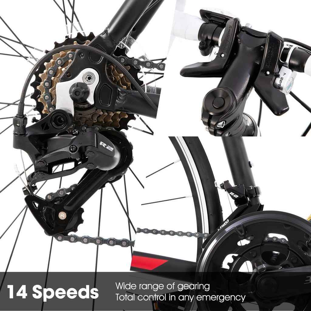 700C Aluminum Road Bike With 14-Speed Gears