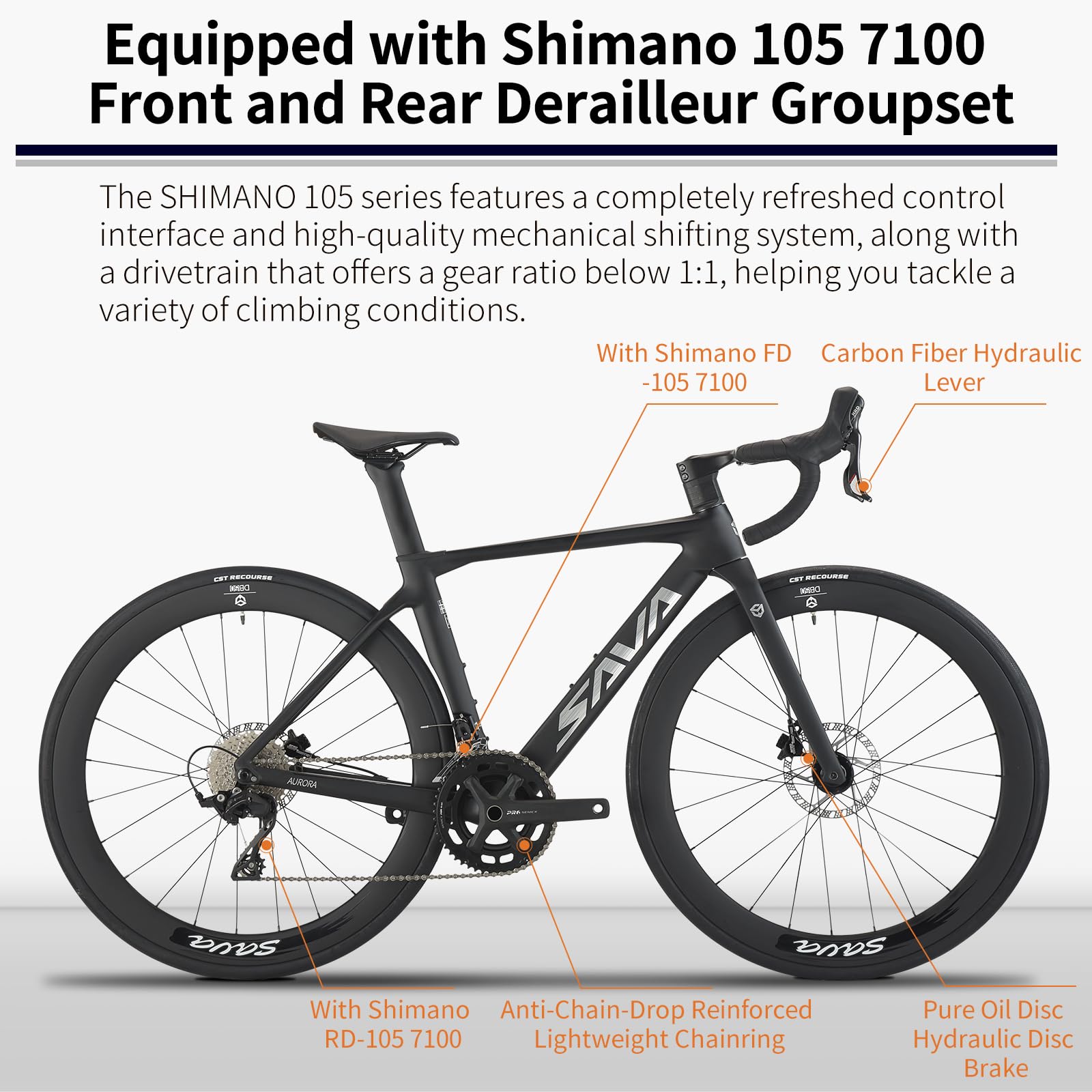 Carbon Road Bike With 24-Speed Shimano Drivetrain