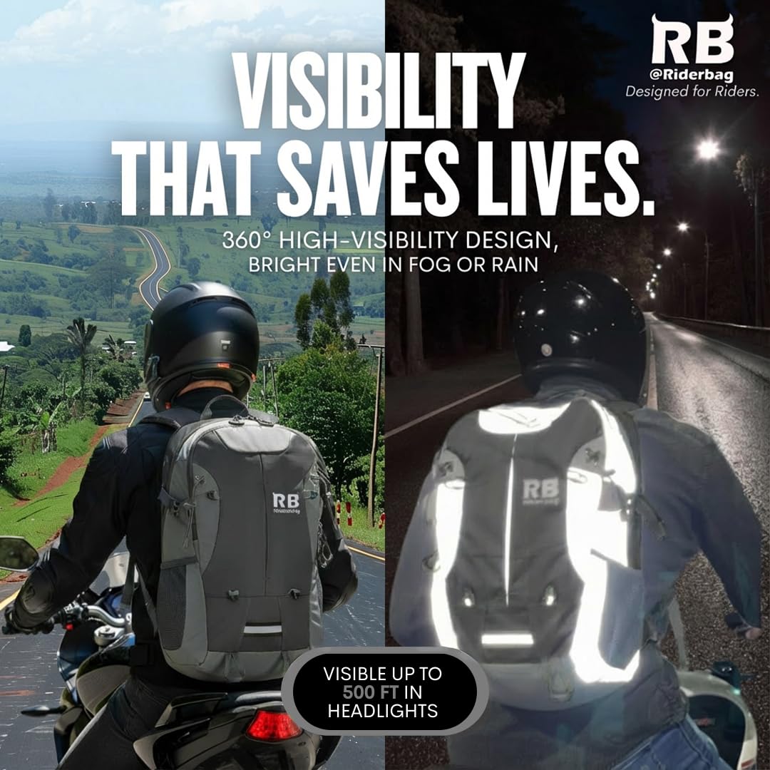 High-Visibility Reflective Rider Travel Backpack