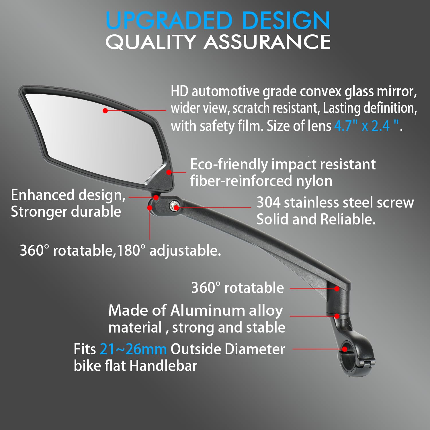 360° Adjustable HD Bike Rear View Mirror
