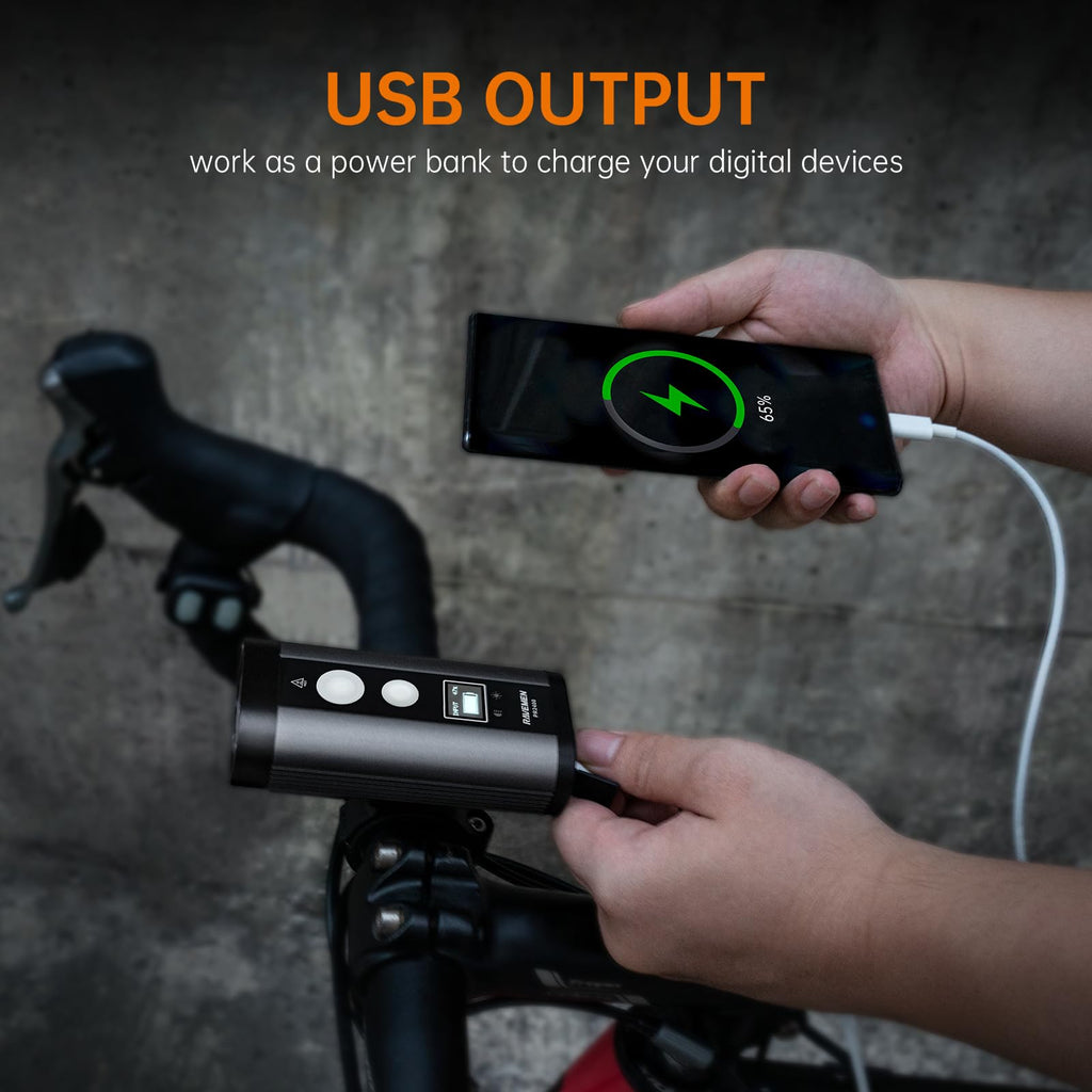 2400-Lumen Bike Headlight With OLED Display