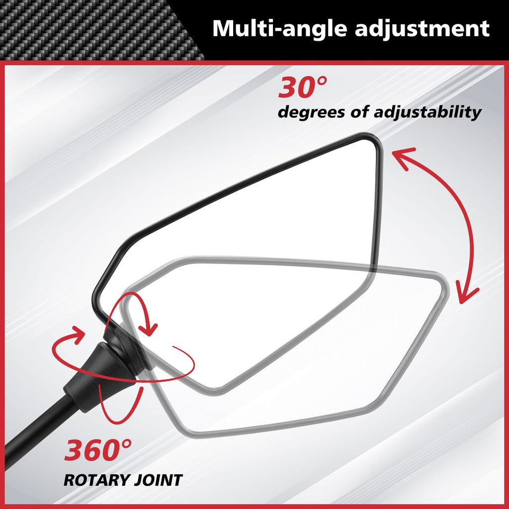HD Handlebar Mirrors With Universal Mount Set