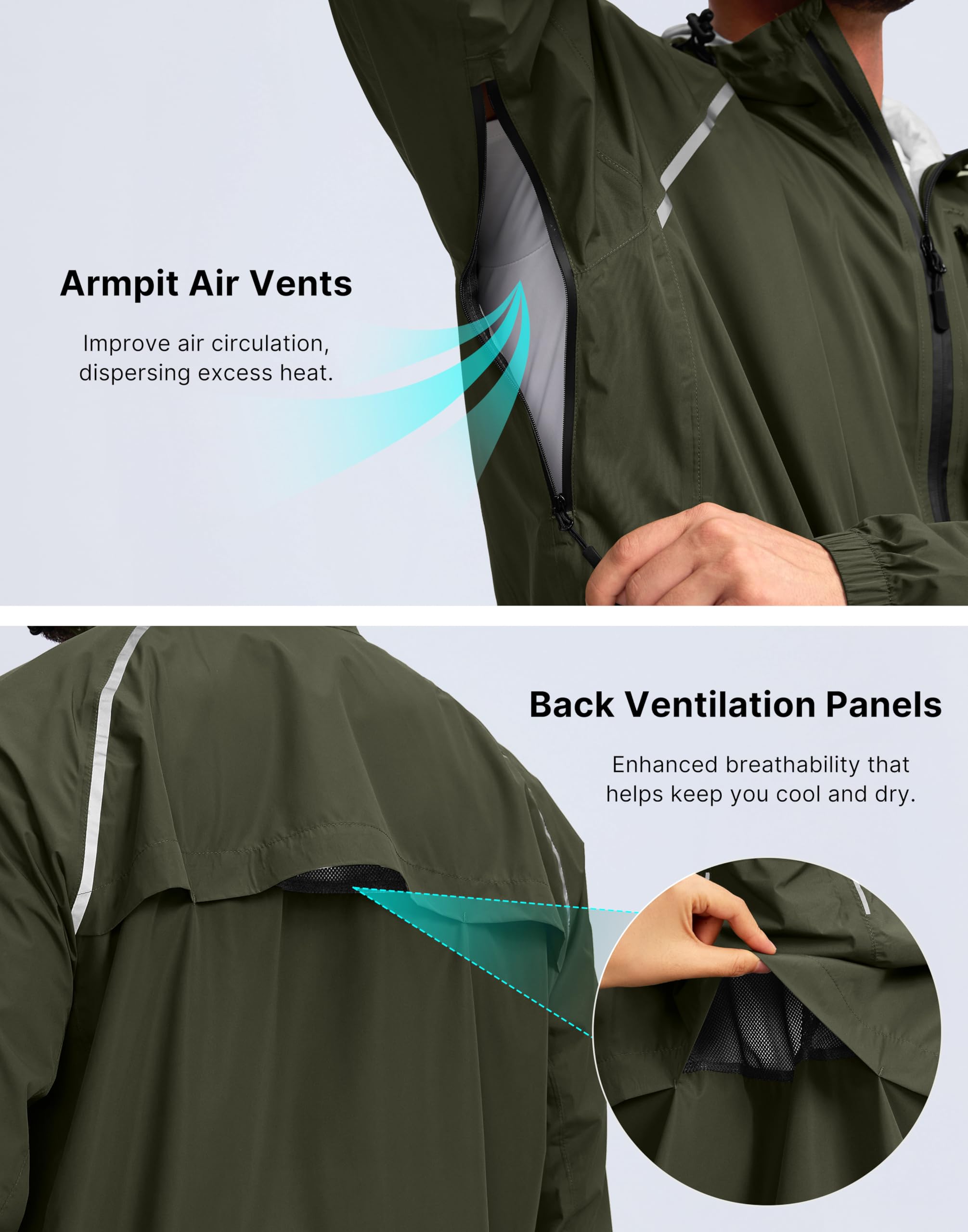 Men’s Packable Waterproof Cycling Rain Jacket