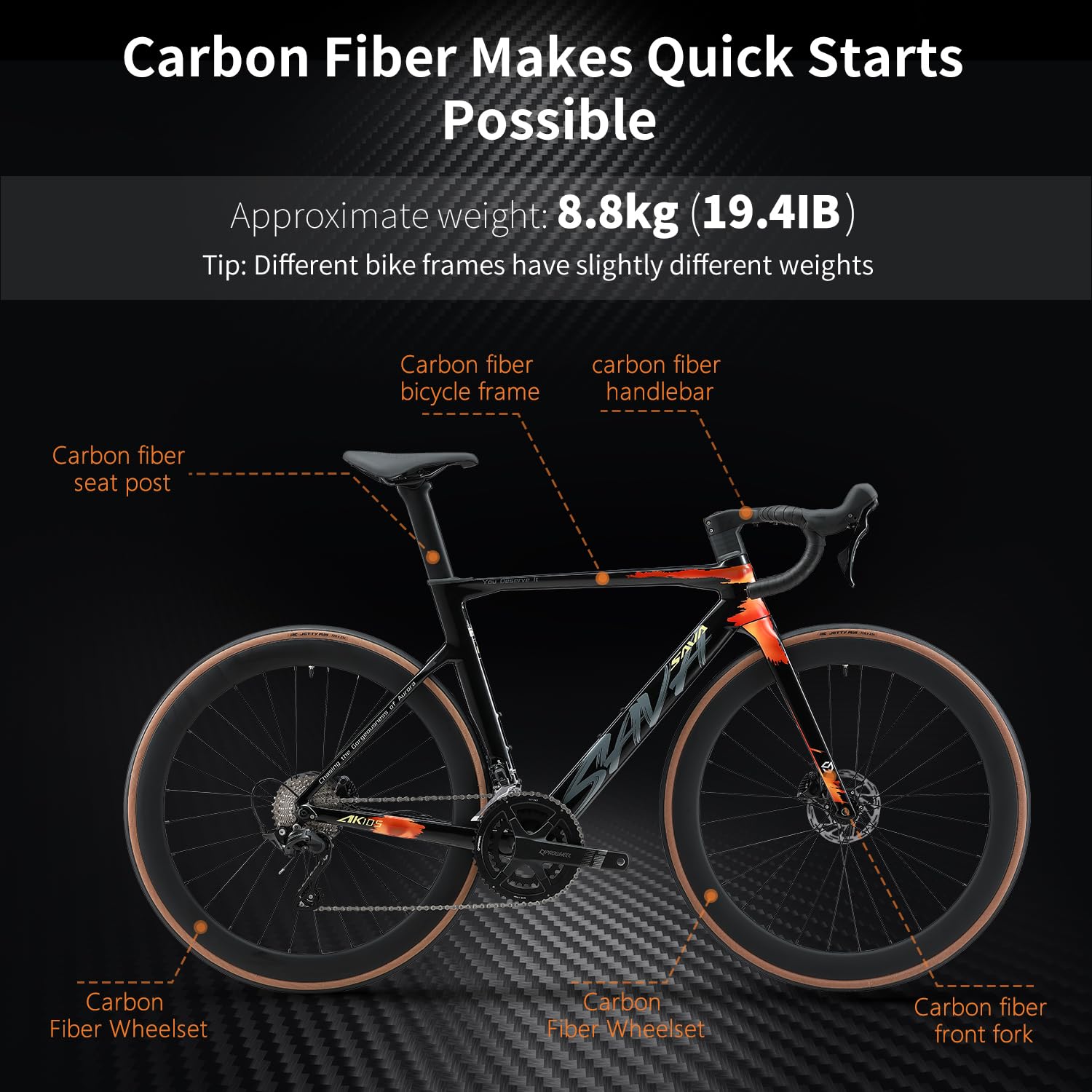 Full Carbon Road Bike With Hydraulic Disc Brakes