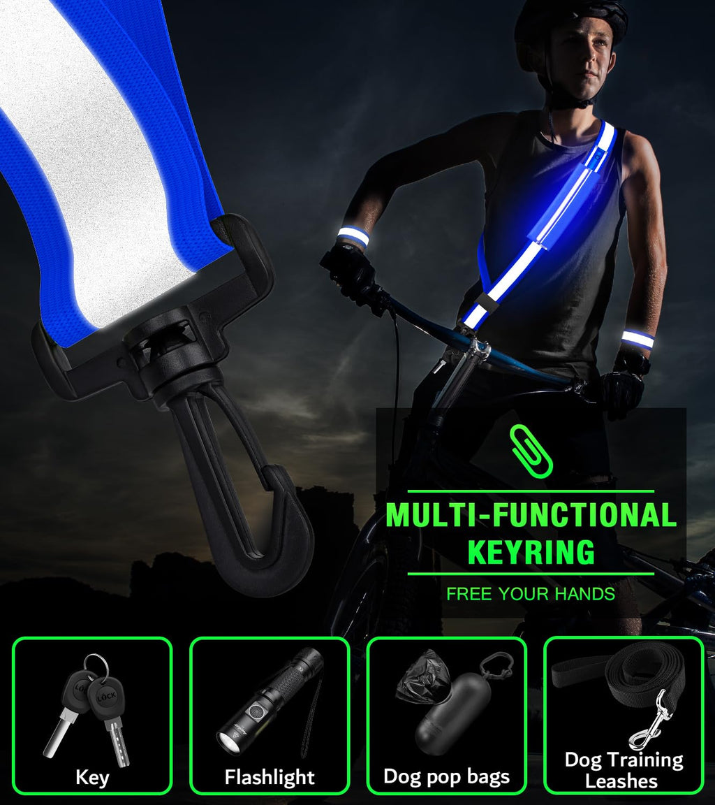 LED Reflective Running Safety Belt With Phone Pouch