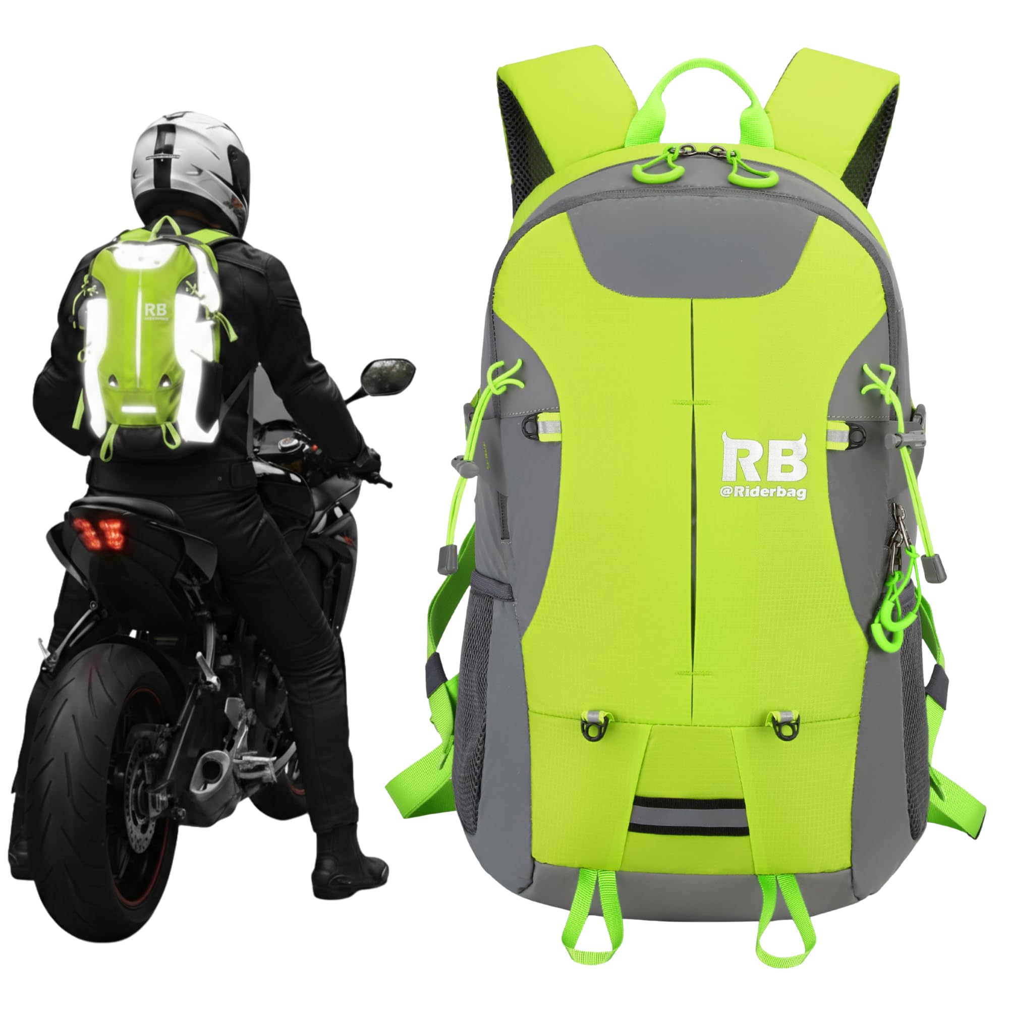 High-Visibility Reflective Rider Travel Backpack