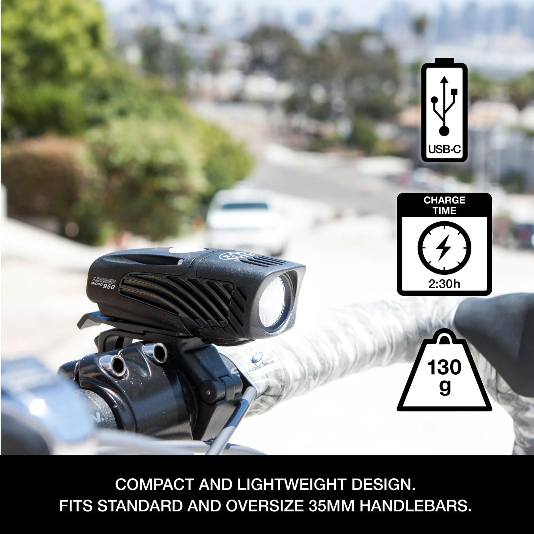 USB Rechargeable Front & Rear Bike Light Set