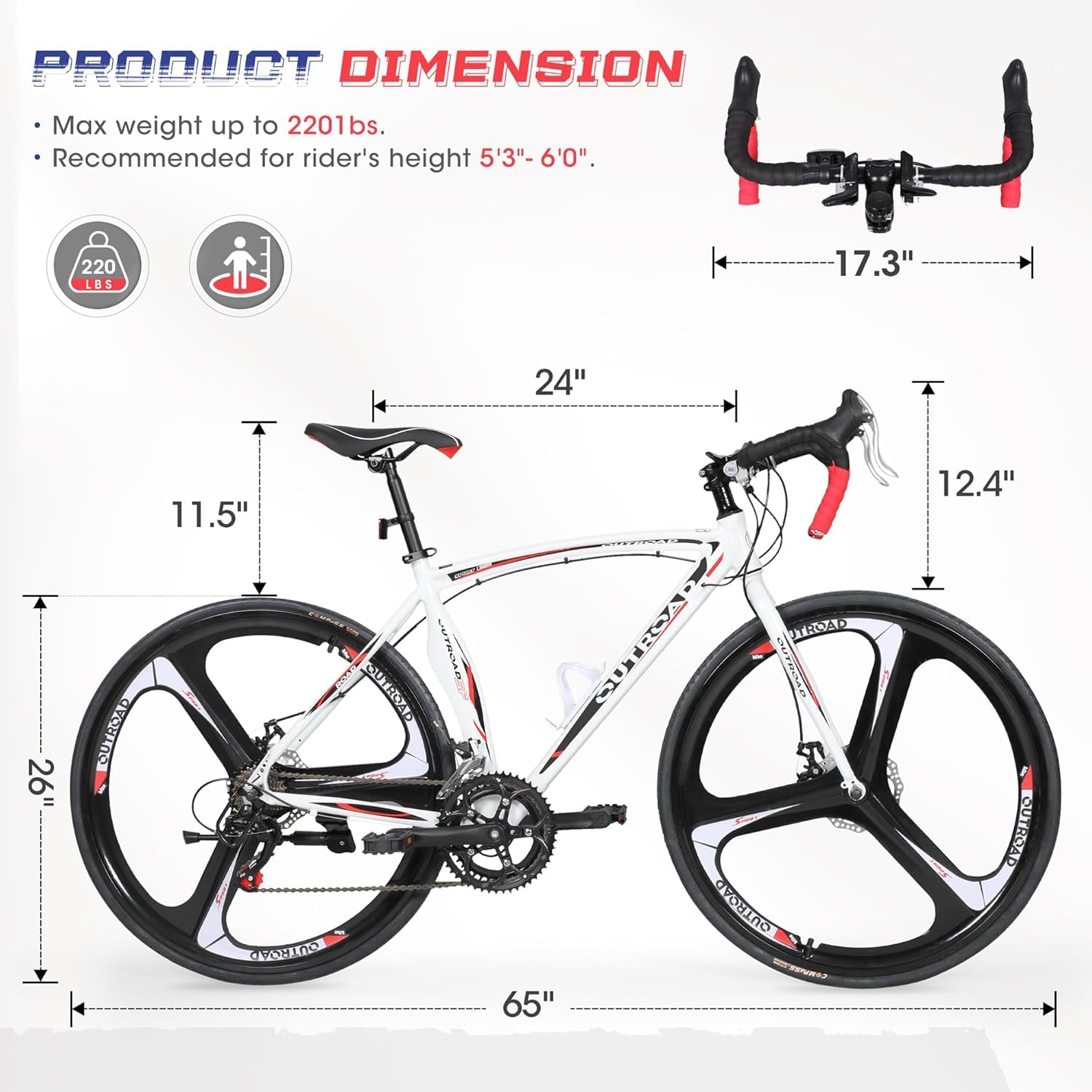 700C Aluminum Road Bike With Multi-Speed Gears