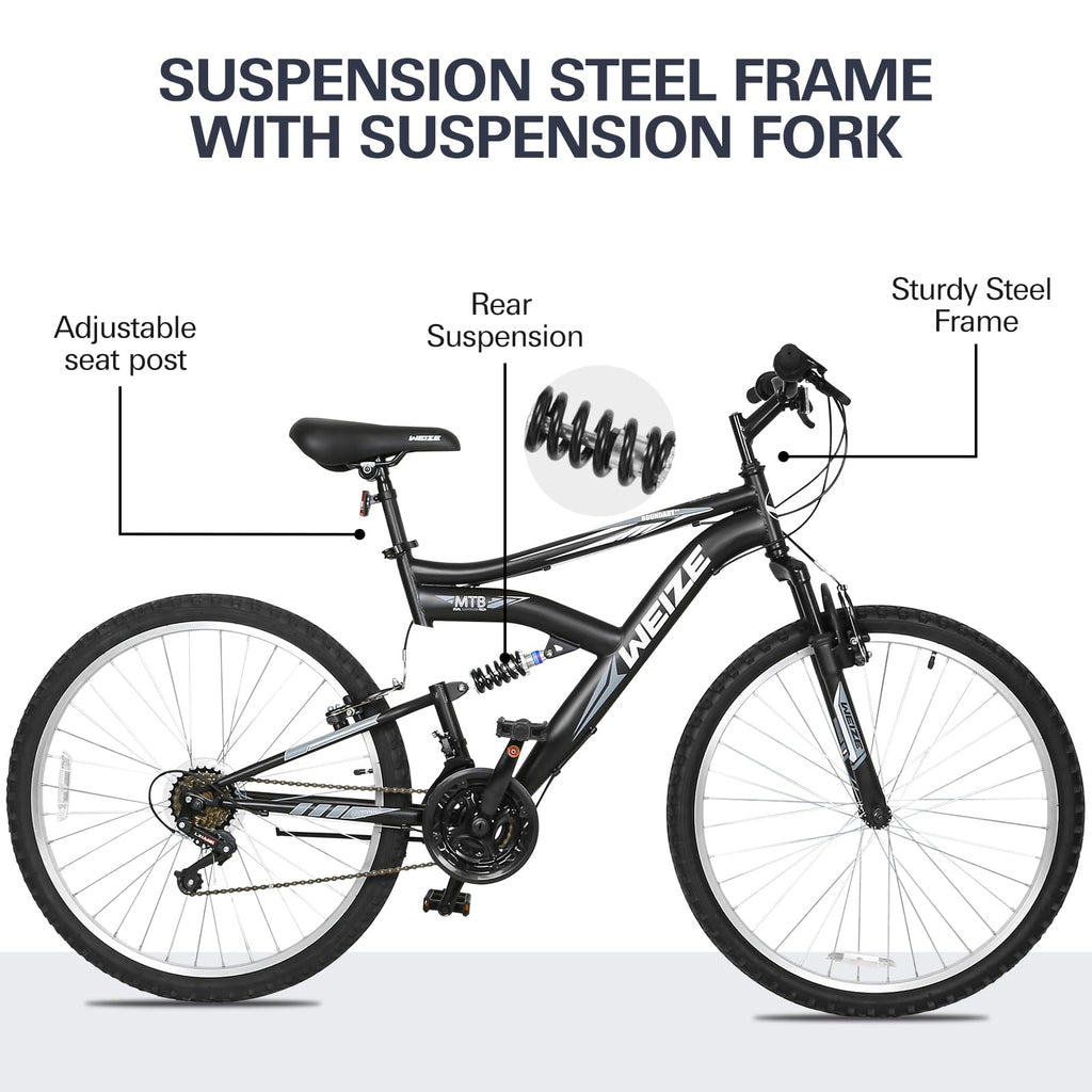 Dual Suspension Mountain Bike With Multi-Speed Gears