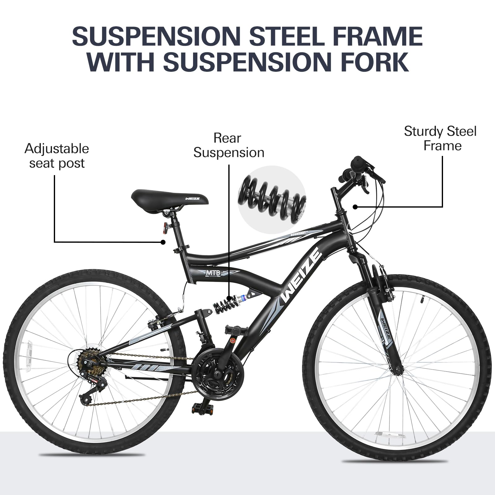 Dual Suspension Mountain Bike With Multi-Speed Gears