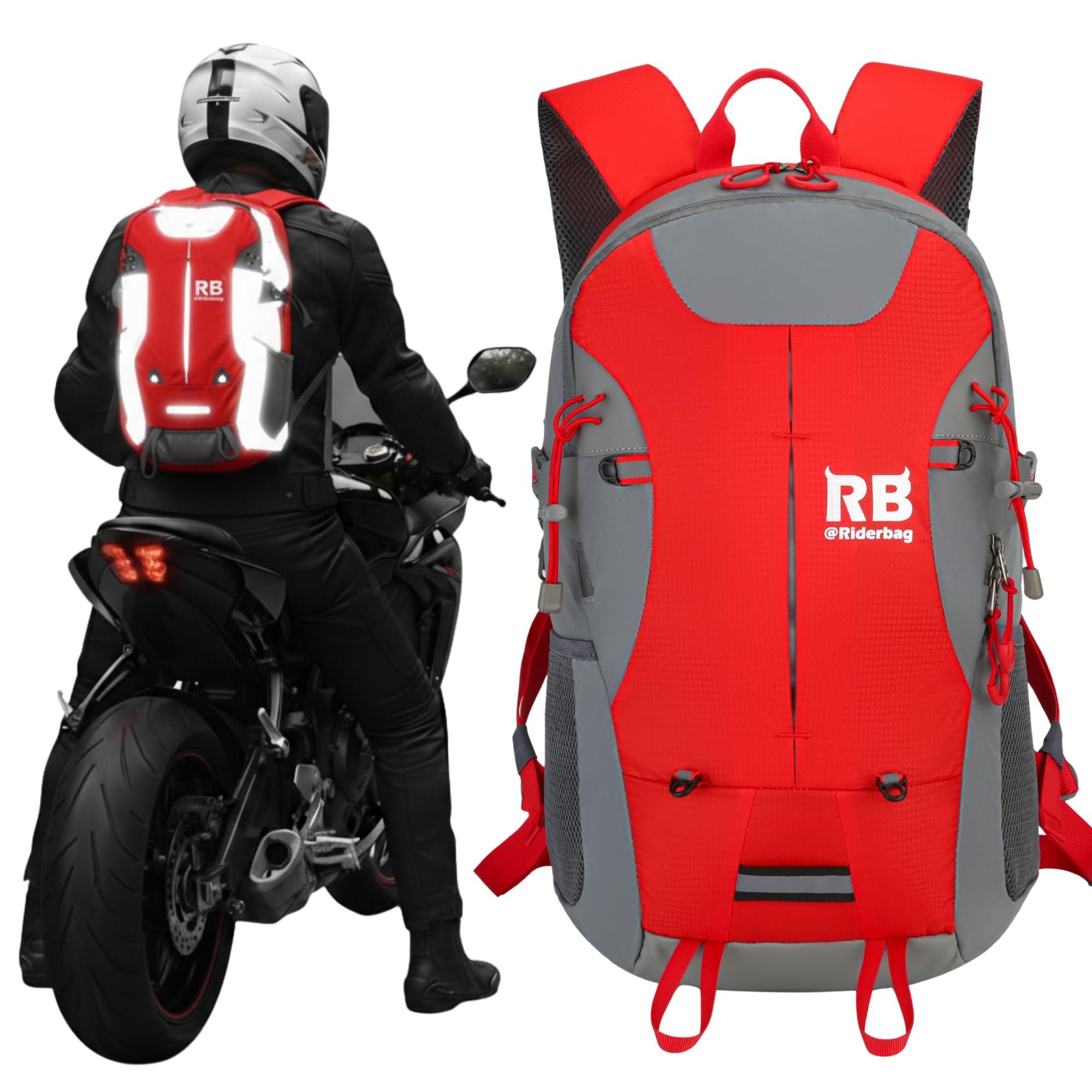 High-Visibility Reflective Rider Travel Backpack