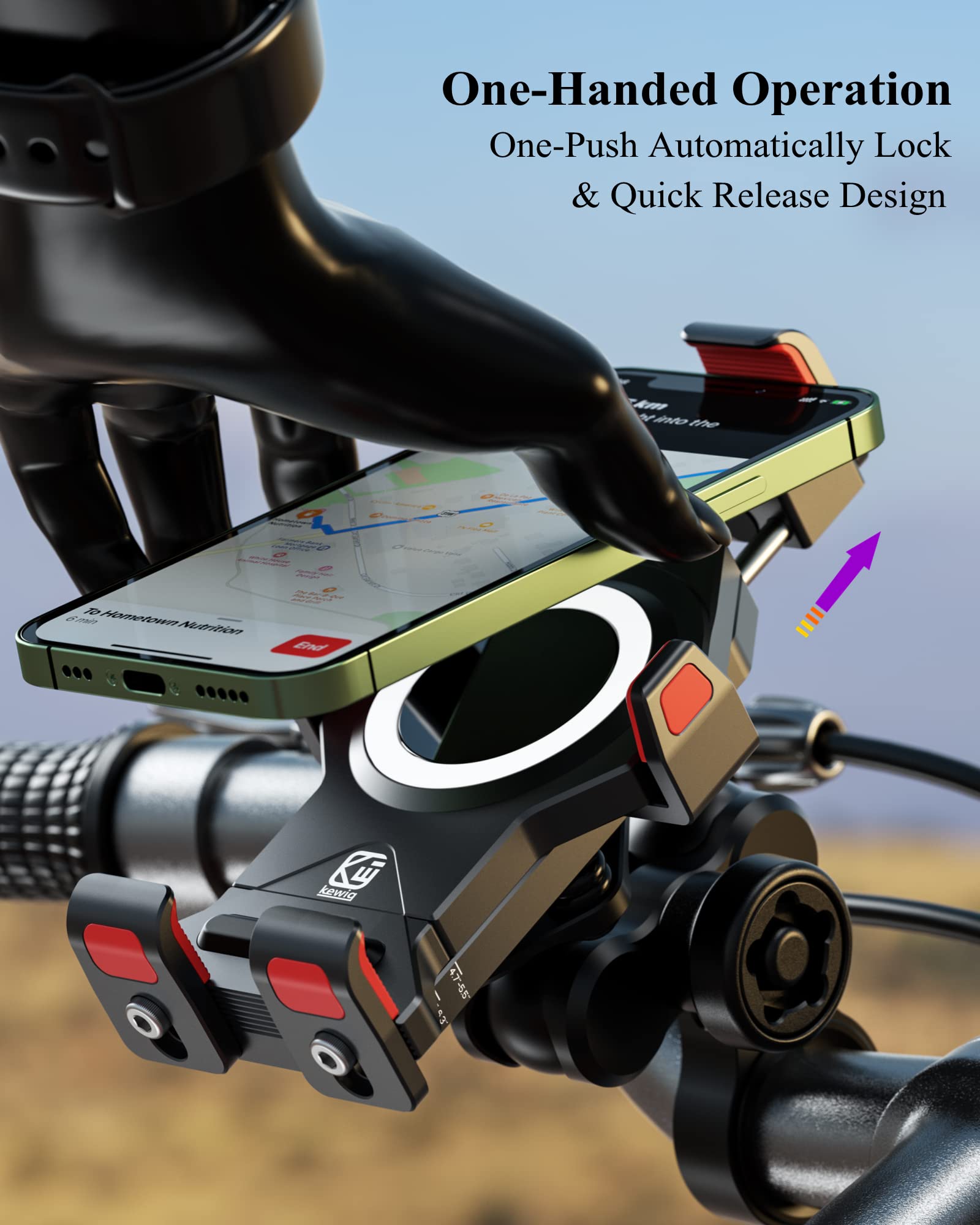 Anti-Theft Aluminum Motorcycle Phone Mount