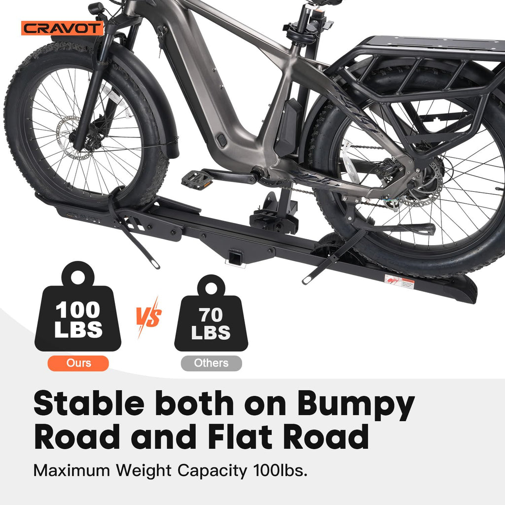 Foldable Heavy-Duty E-Bike Hitch Carrier Rack