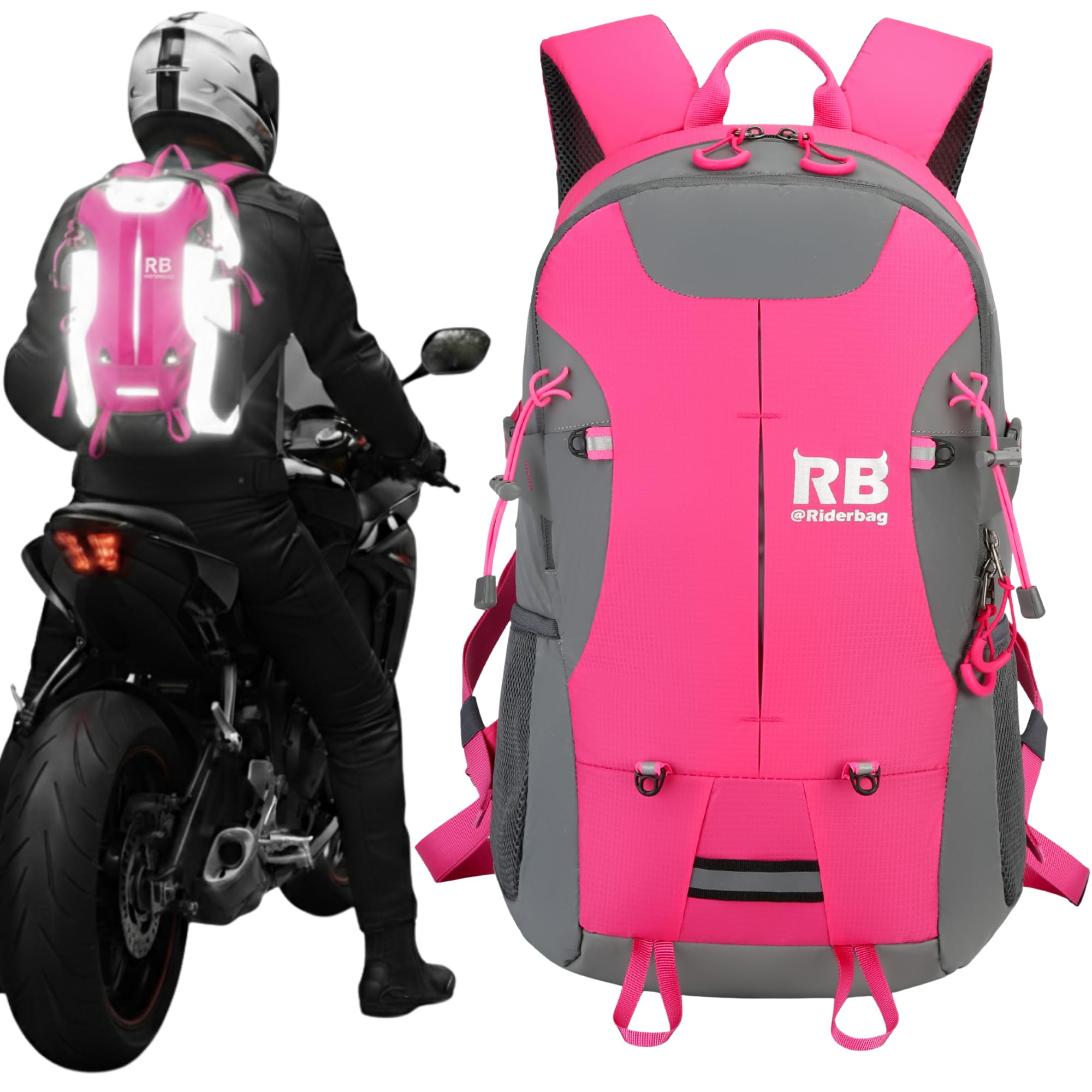 High-Visibility Reflective Rider Travel Backpack