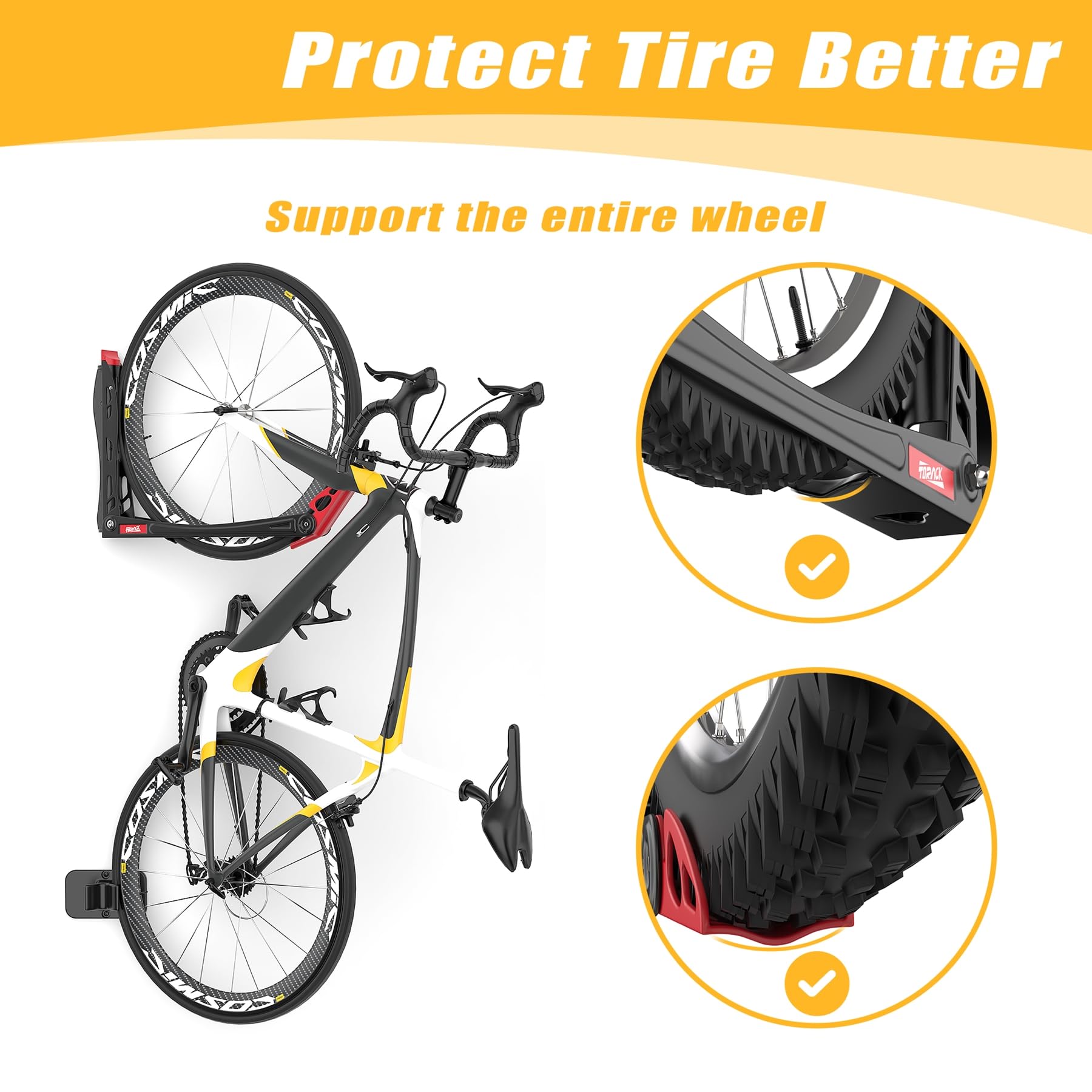 Swivel Wall-Mounted Vertical Bike Storage Rack