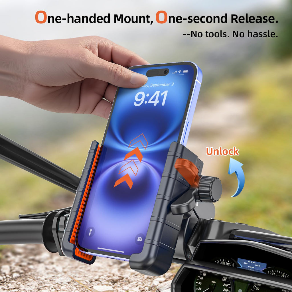 Shockproof Bike Phone Mount With Secure Lock