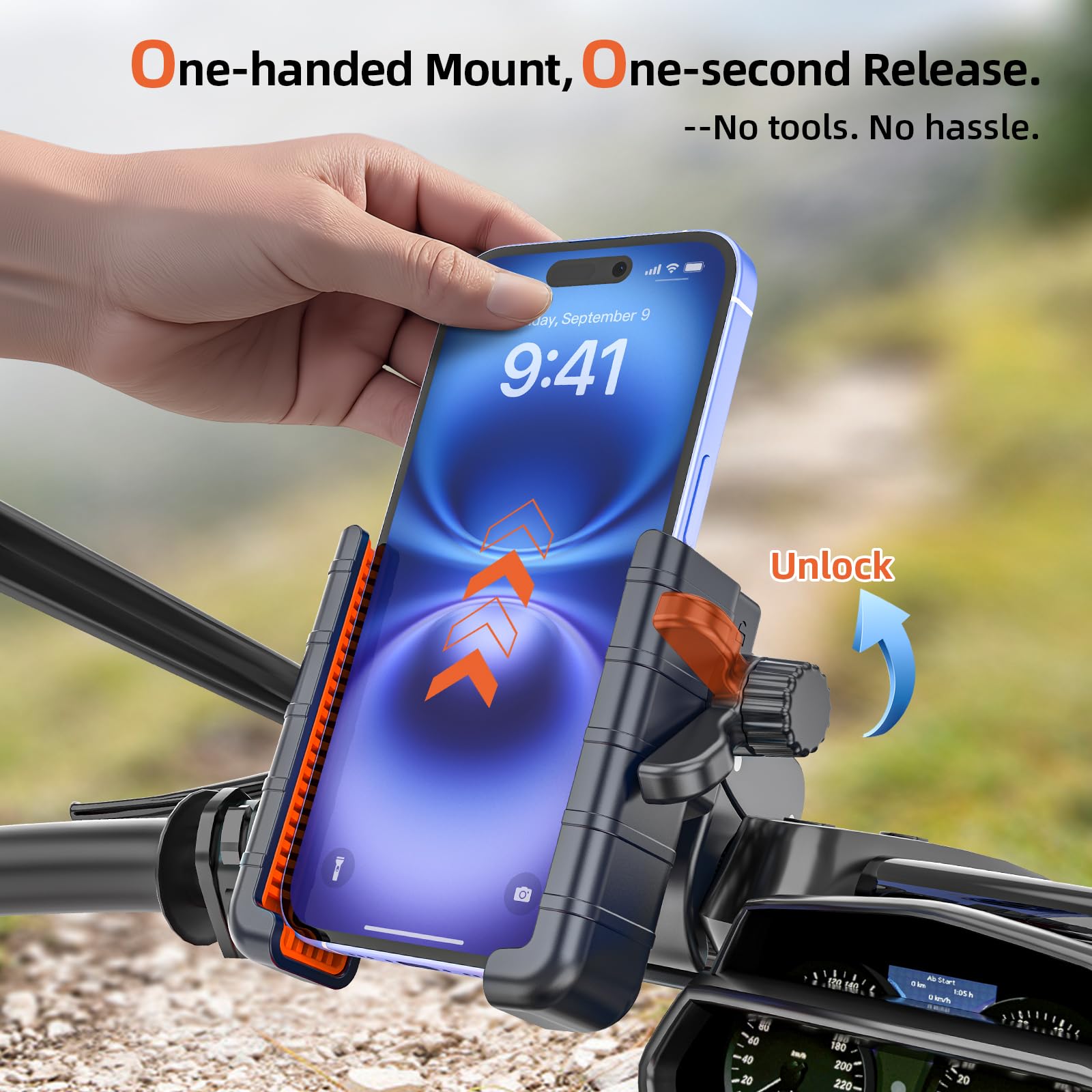 Shockproof Bike Phone Mount With Secure Lock