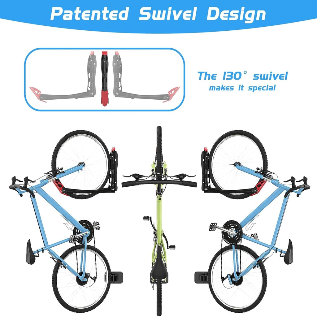 Swivel Wall-Mounted Vertical Bike Storage Rack