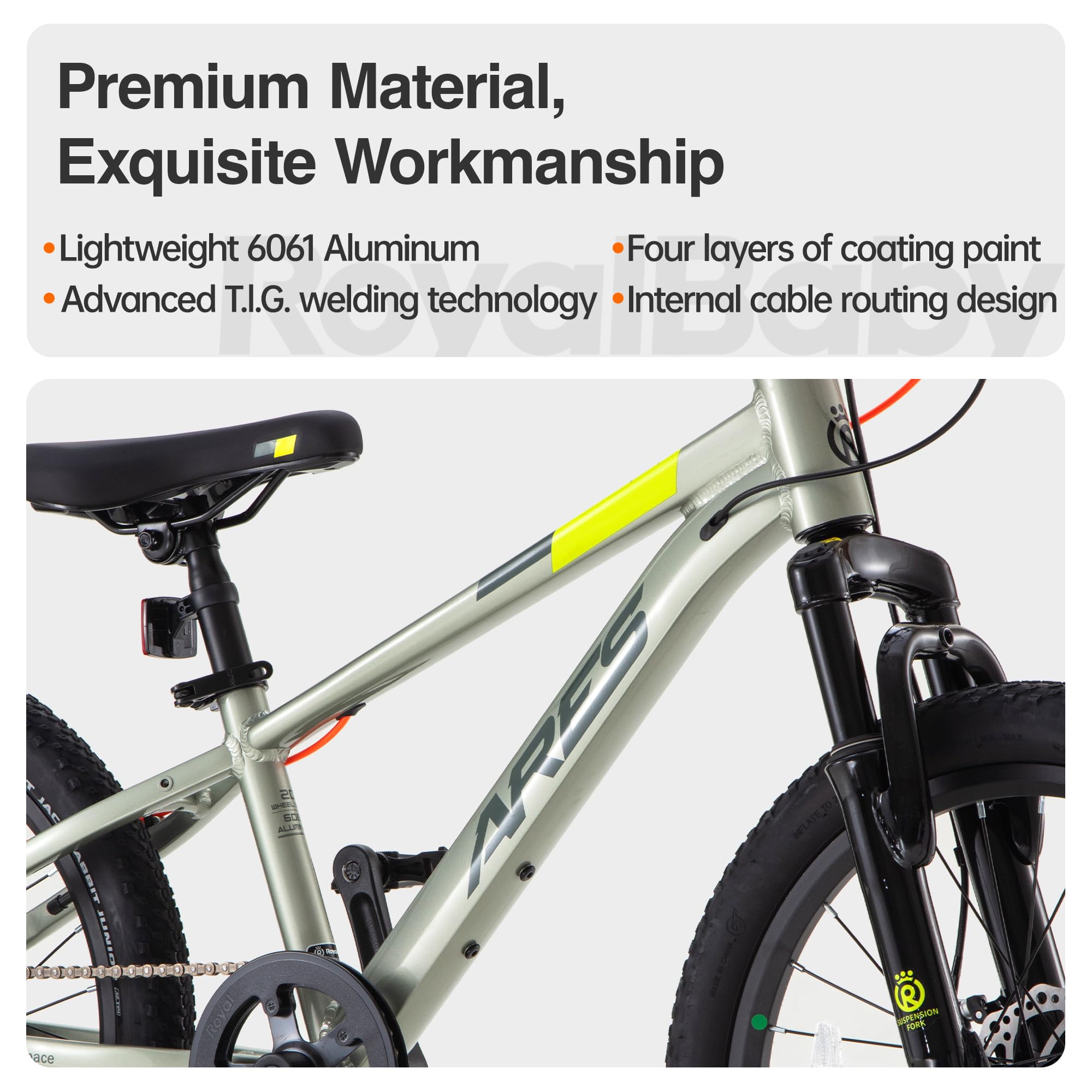 Kids Aluminum Mountain Bike With Front Suspension