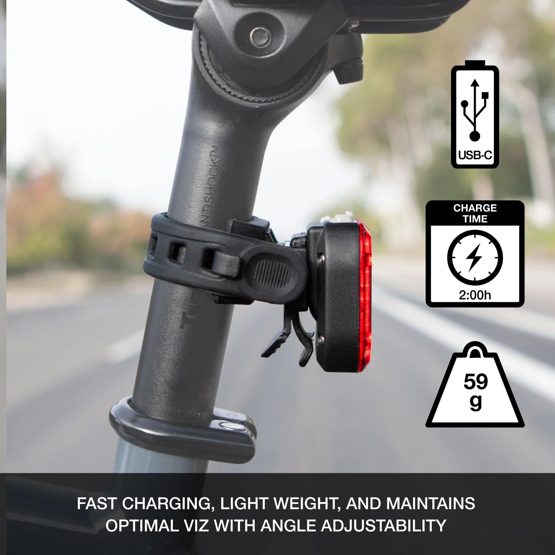 USB Rechargeable Front & Rear Bike Light Set