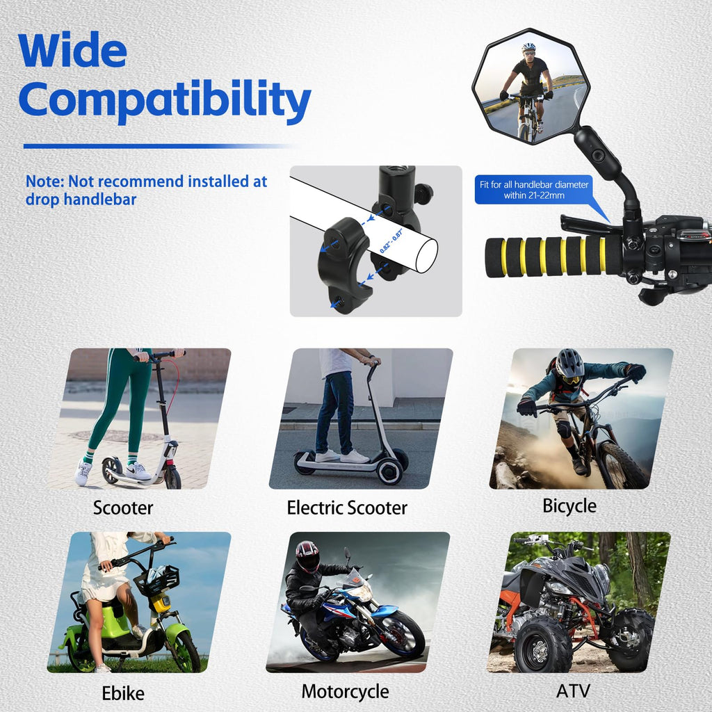 Aluminum Alloy Handlebar Bike Mirror Set