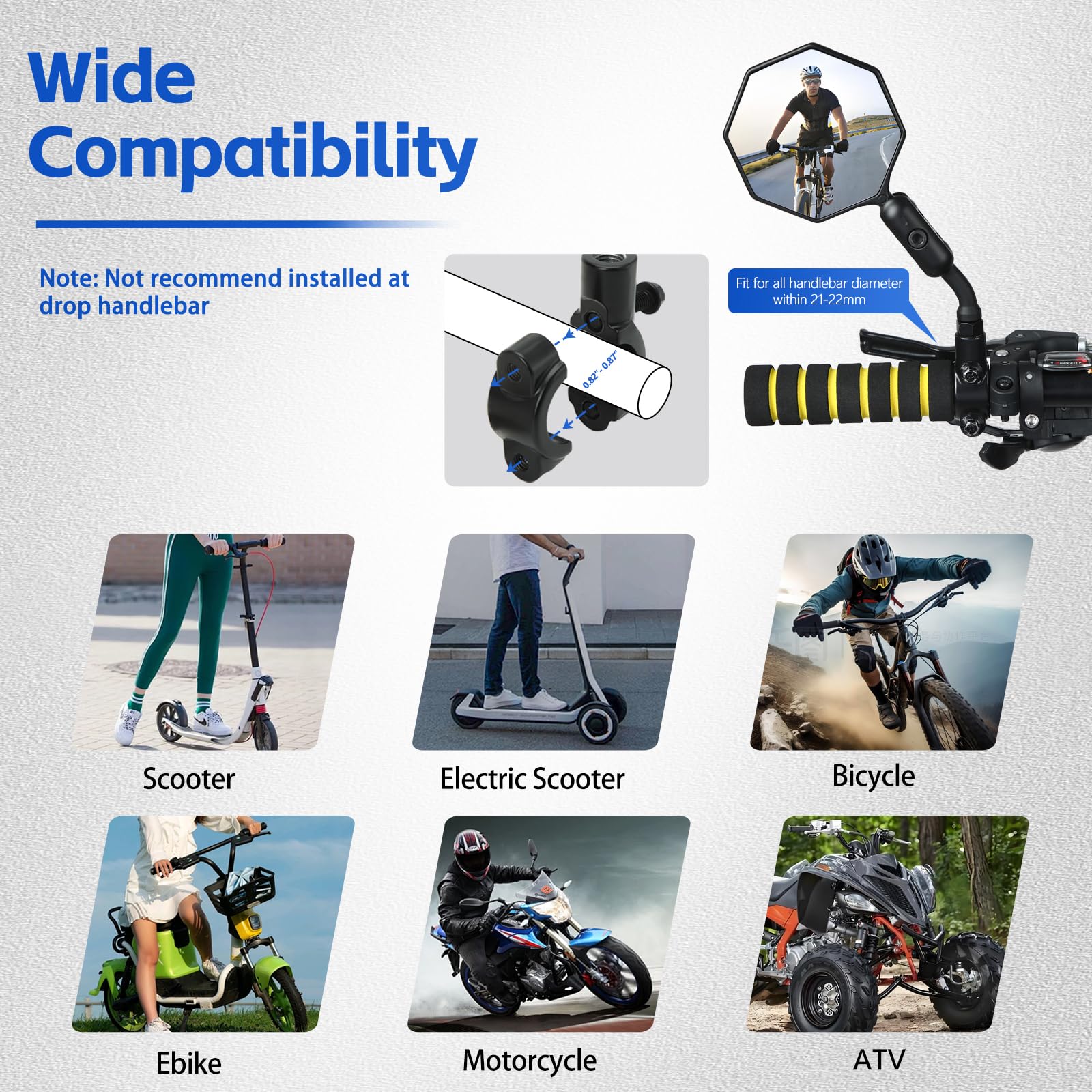 Aluminum Alloy Handlebar Bike Mirror Set